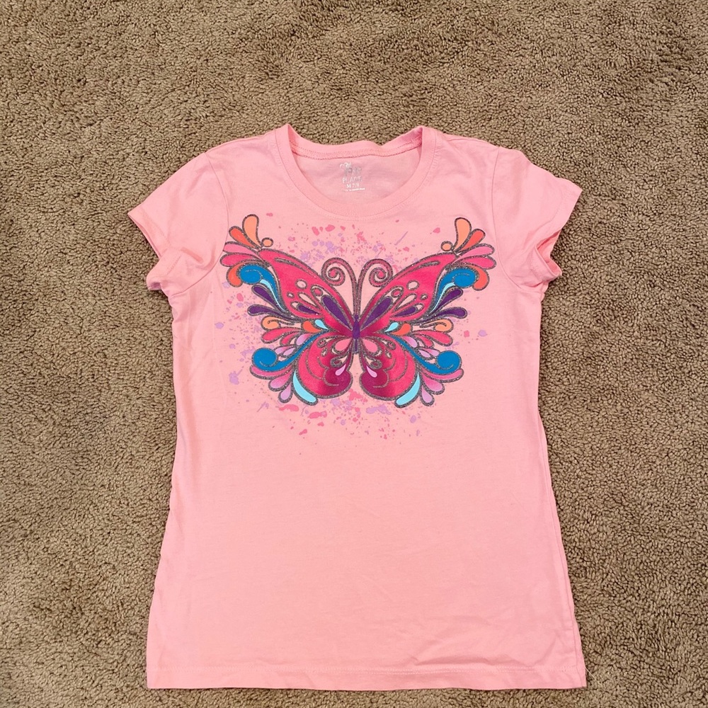 Children’s Place Butterfly Girl’s Shirt Cute Pink Sparkles